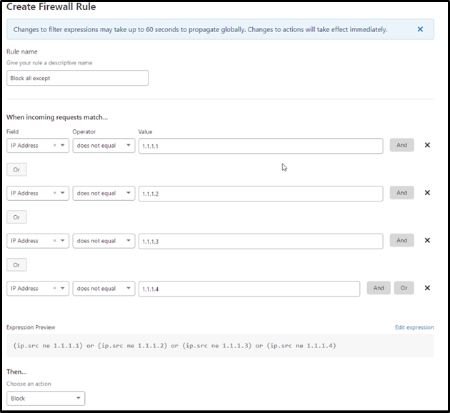 Configuring cloudflare stateful firewall